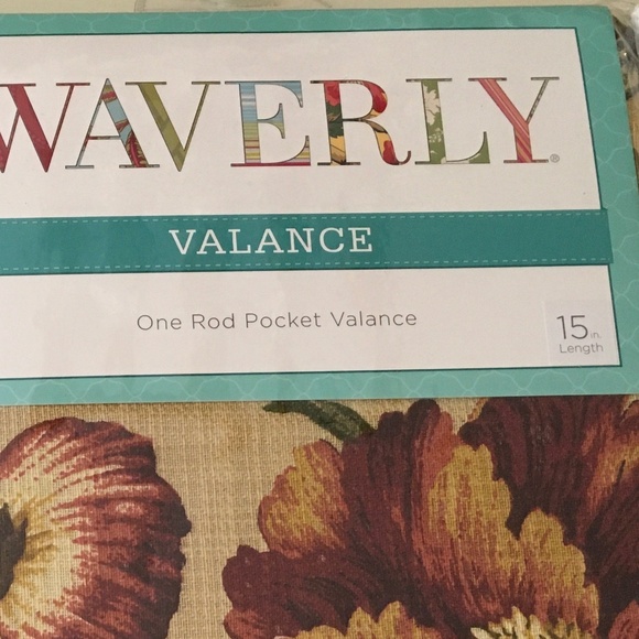 Three Waverly one rod pocket valances 50”W X 15”L - Picture 5 of 6